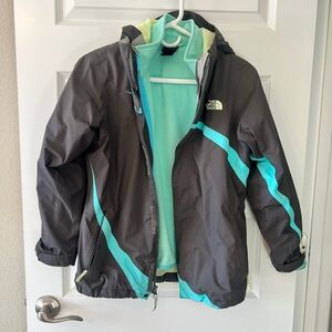 The North Face-2 in 1 Waterproof jacket and Fleece Jacket Kids Large 14/16